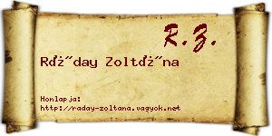 Ráday Zoltána névjegykártya